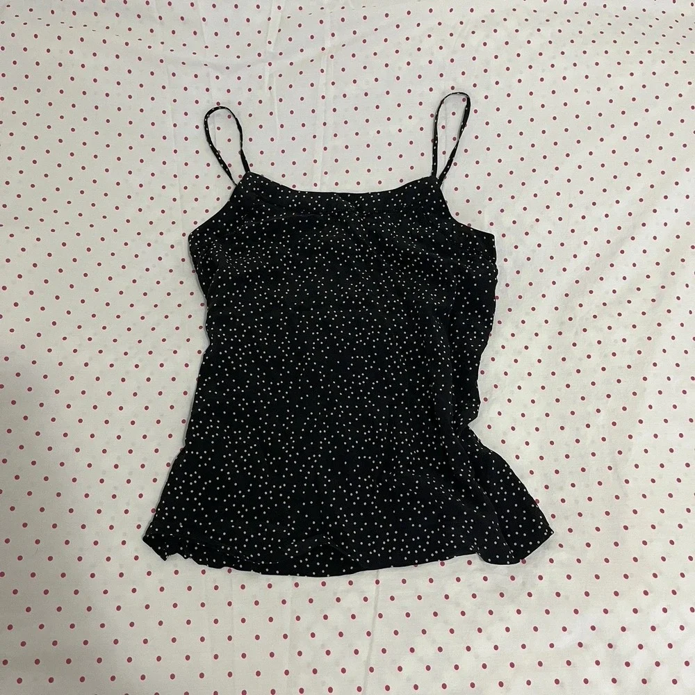 Polka Dot 100% Silk Cami Tank Top Size XS 00 Madewell  Camisole Spaghetti Strap
